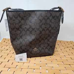 Coach black brown Val duffle bag purse shoulder bag NWT C2819 msrp 398